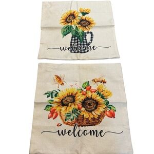 Set of 2 Decorative Pillow Covers 17" X‎ 17" NEW